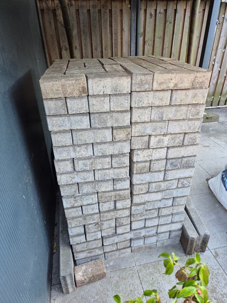 Betonklinkers antraciet 20x10cm 8cm dik, Ophalen, Gebruikt, Klinkers, 10 m² of meer