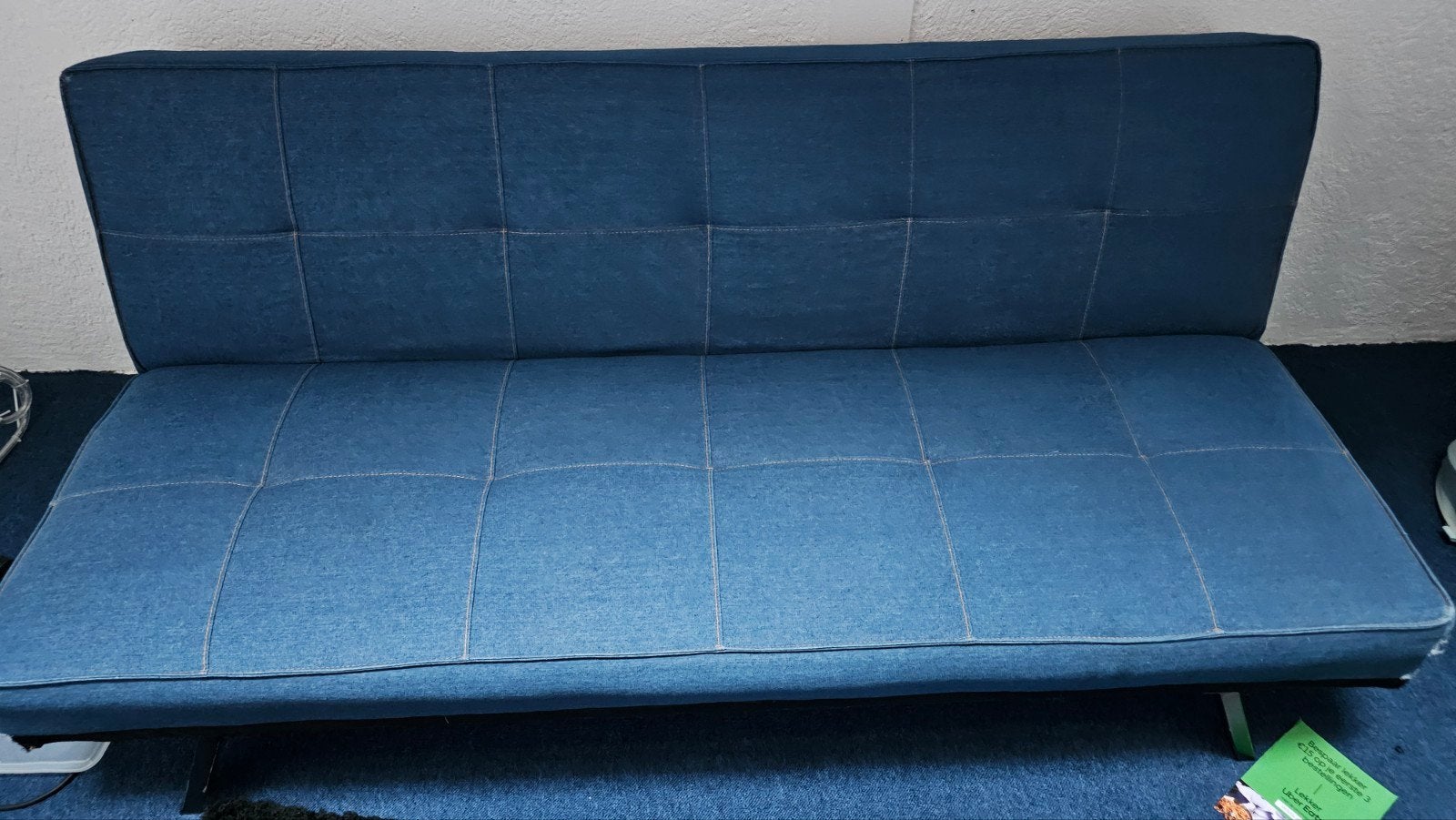 Blauwe Beliani HASLE slaapbank - GRATIS ophalen t/m 19-07, Ophalen, Gebruikt, Blauw