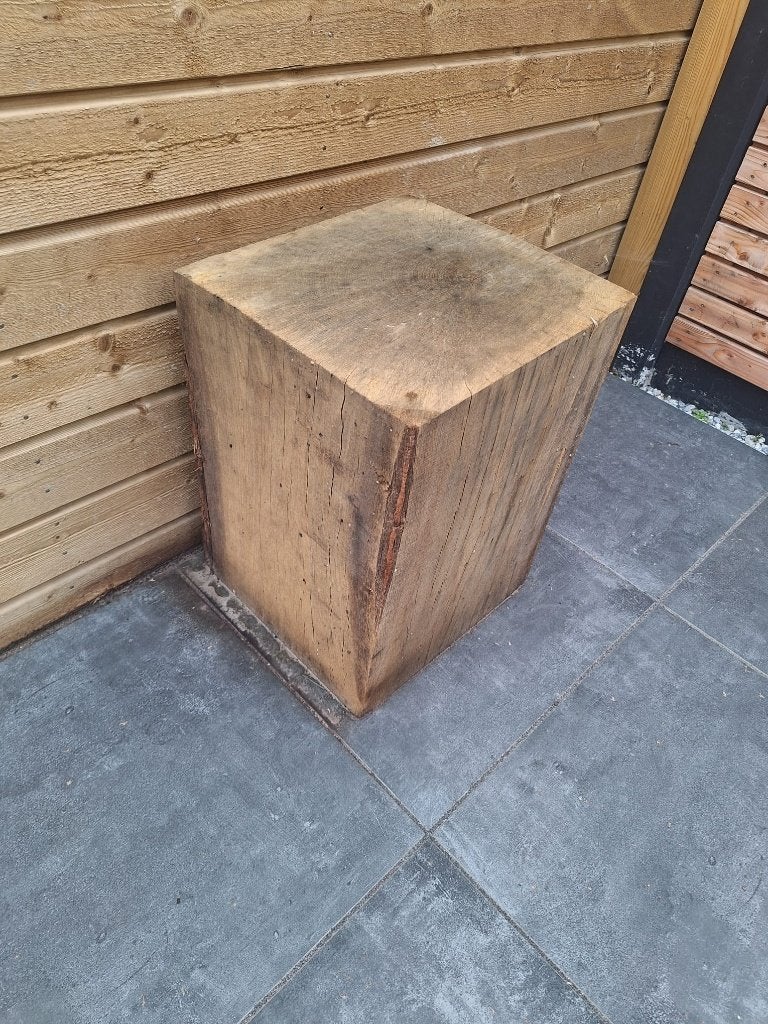 Massief houten hakblok / slagersblok, Ophalen, Gebruikt