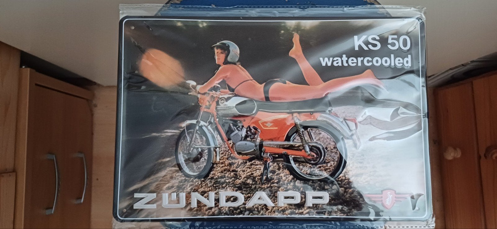 Zundapp  KS 50  watercooled., Ophalen of Verzenden, Nieuw, Reclamebord