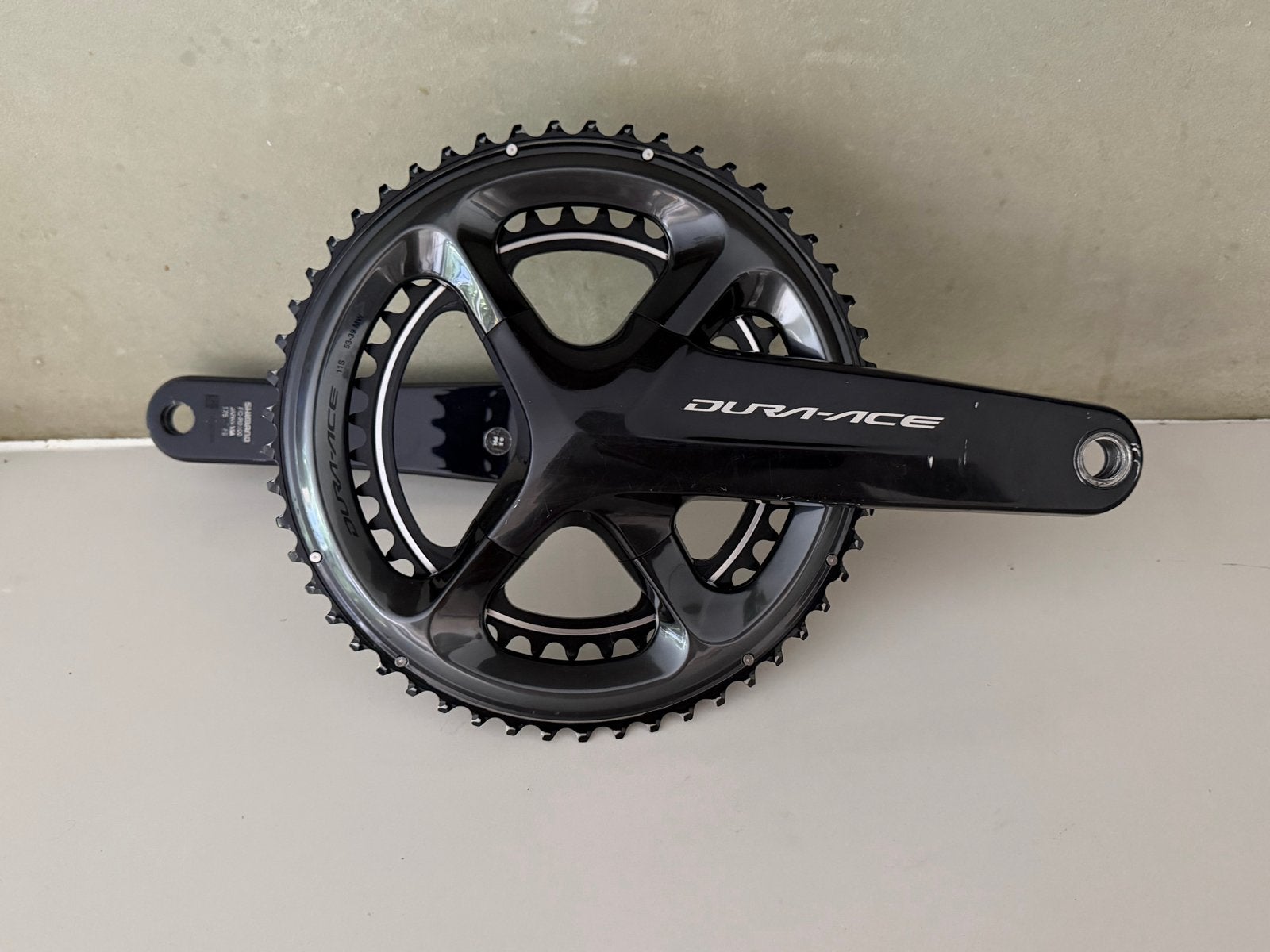 Shimano Dura-Ace FC-R9100 53/39 175mm – bladen ±150 km, Crankstel of Pedalen, Ophalen of Verzenden, Zo goed als nieuw, Aluminium