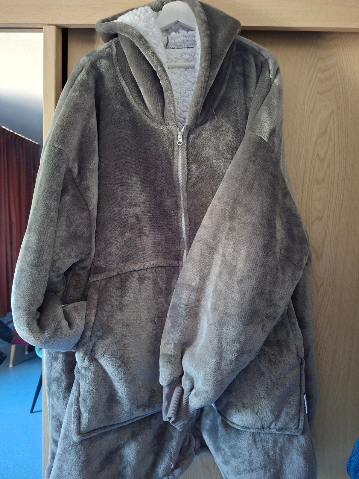 Q-Living Hoodie Deken- Oversized Hoodie - Plaid Met Mouwen-, Ophalen