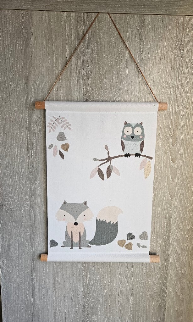 Textielposter bosdieren, Kinderen en Baby's, Kinderkamer | Inrichting en Decoratie, Overige merken, Ophalen of Verzenden, Zo goed als nieuw