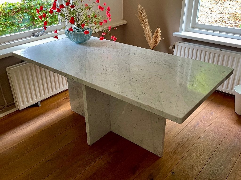 Prachtige Marmeren Eettafel - Modern Design, Huis en Inrichting, Ophalen, Overige materialen, Gebruikt, 50 tot 100 cm