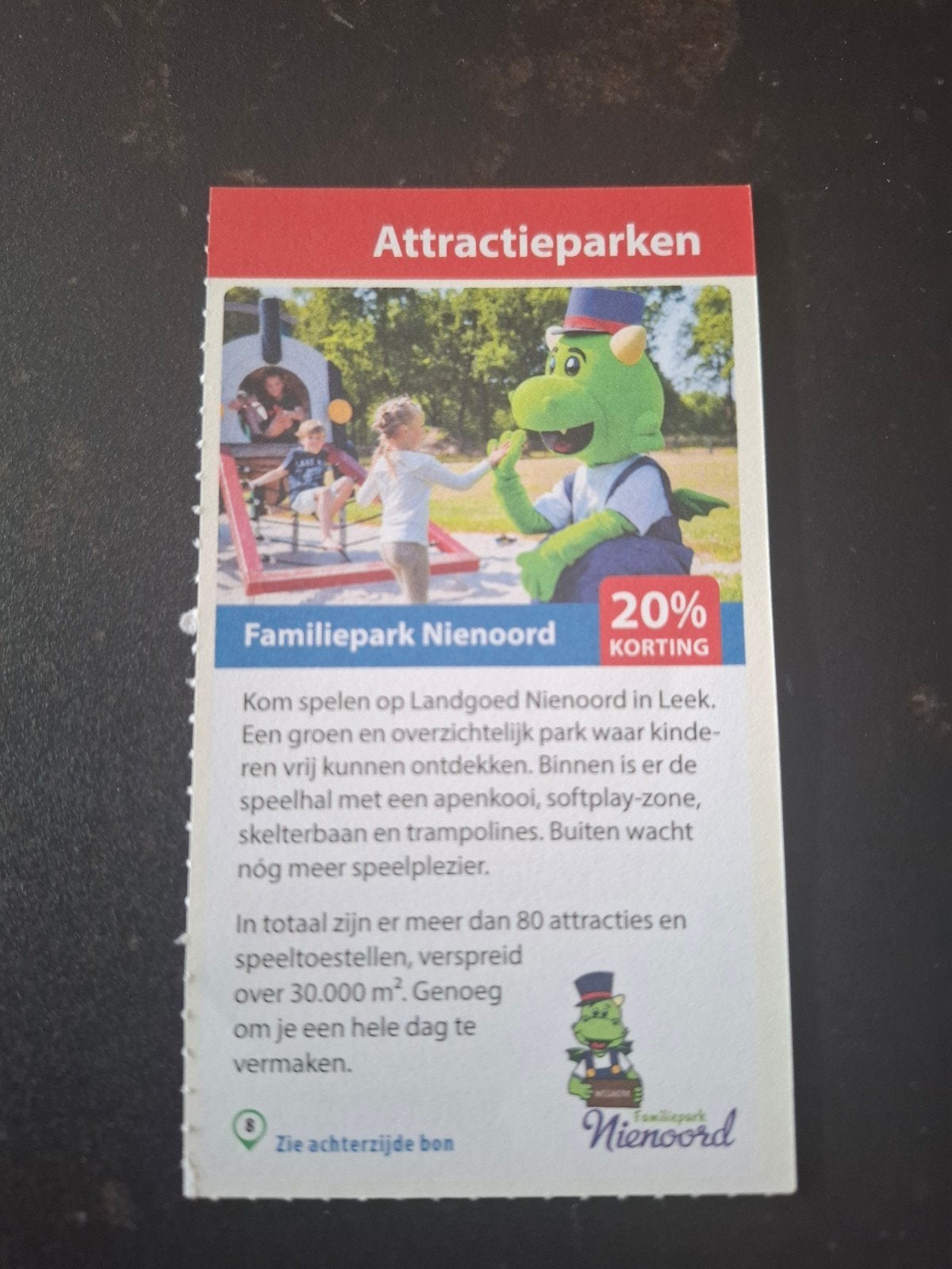 Familiepark Nienoord 20% korting, Drie personen of meer, Kortingskaart