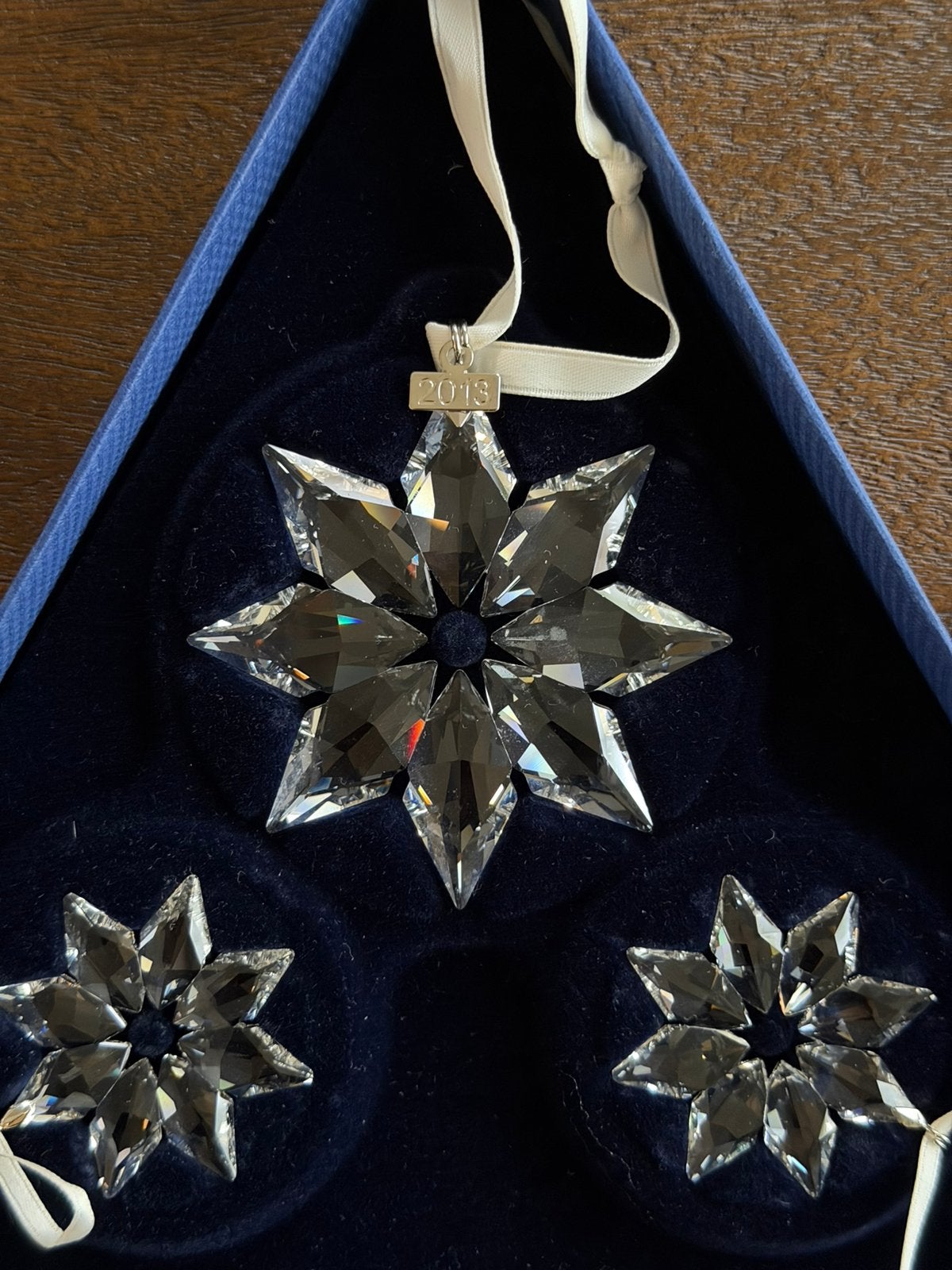 Swarovski kerstster 2013 | snowflake | kerstornament | set 3, Ophalen of Verzenden, Zo goed als nieuw, Figuurtje