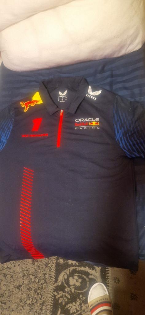 Red Bull Racing F1 Max Verstappen Polo Shirt, Maat 52/54 (L), Zwart, Ophalen of Verzenden, Zo goed als nieuw