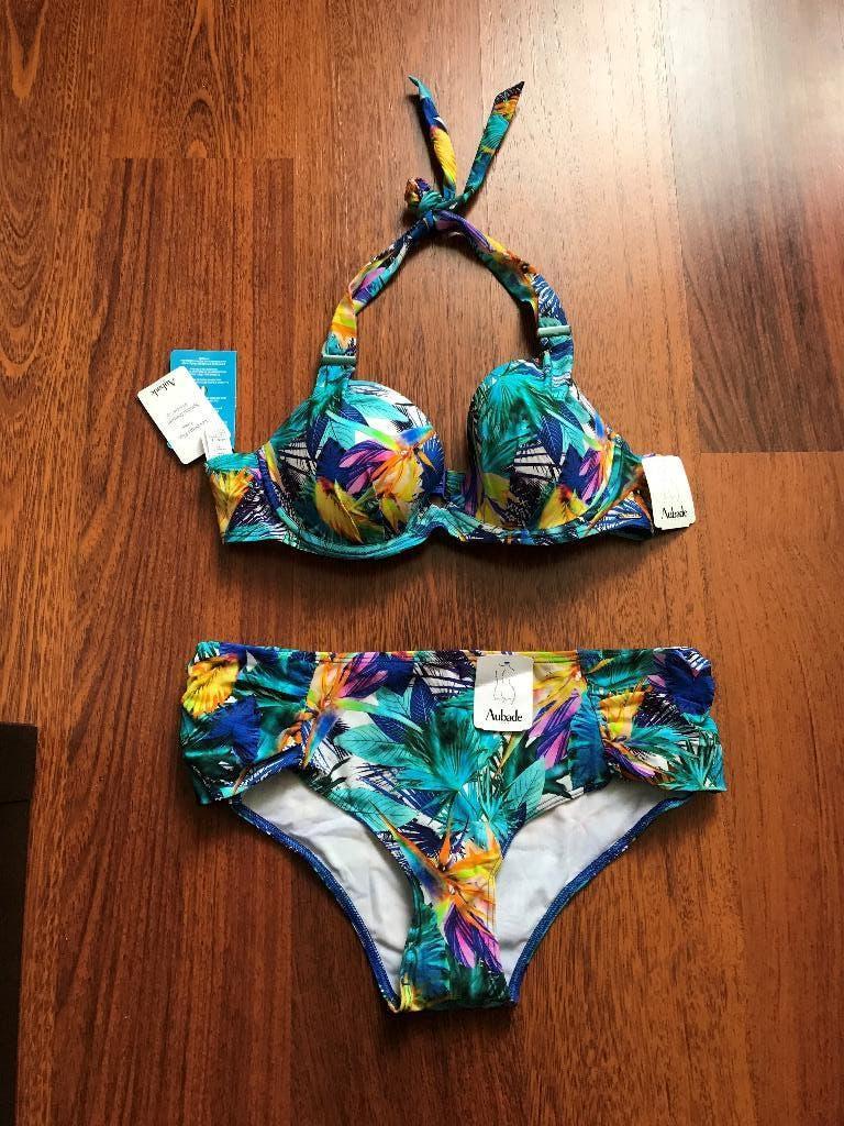 Nieuw - Aubade tropisch blauwe bikini - 80B + M, Kleding | Dames, Badmode en Zwemkleding, Blauw, Nieuw, Ophalen of Verzenden, Bikini
