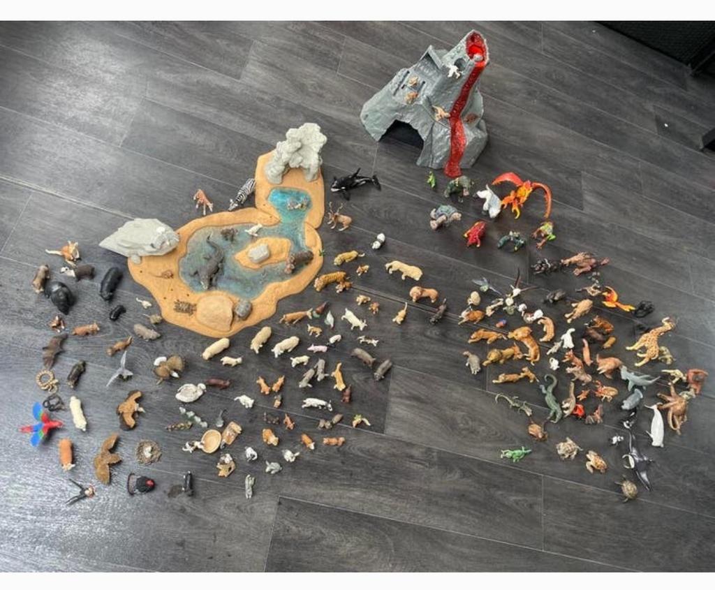 Grote collectie Schleich en Papo figuren met speelsets, Verzamelen, Ophalen of Verzenden, Zo goed als nieuw