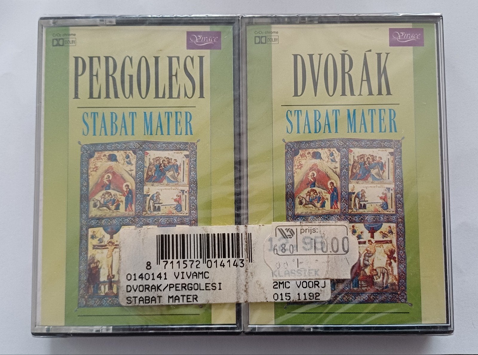 2 gesealde klassieke muziekcassettes: Pergolesi & Dvořák, Cd's en Dvd's, 2 t/m 25 bandjes, Klassiek, Ophalen of Verzenden, Voorbespeeld