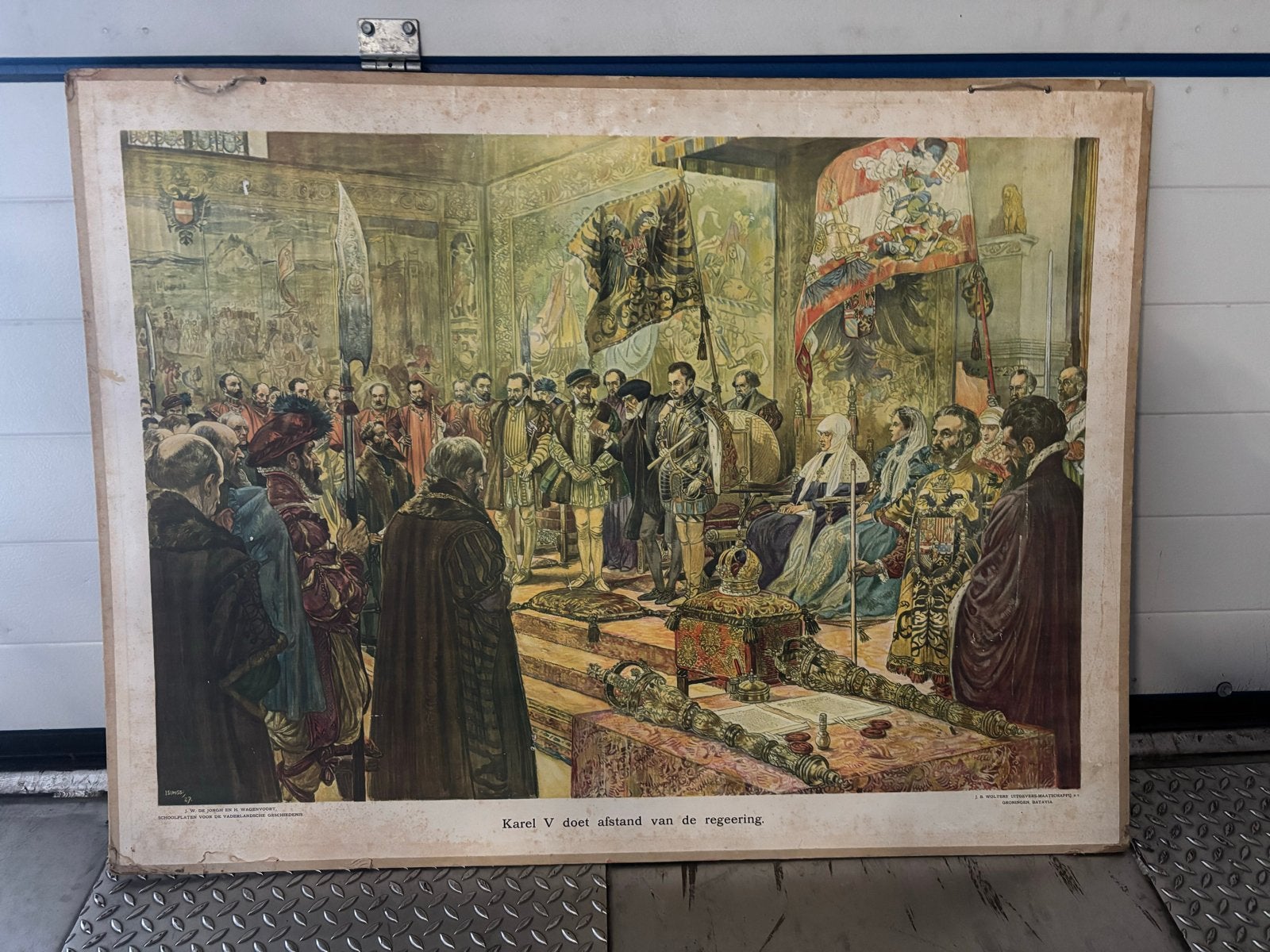 Set van 11 Schoolplaten - Karel V, Dam, Middelburg, etc., Antiek en Kunst, Ophalen, Geschiedenis