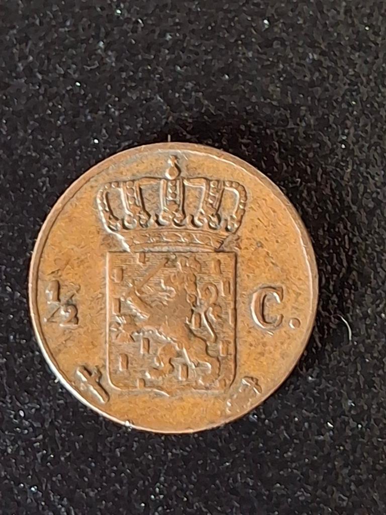 Halve cent Koning Willem lll, Ophalen of Verzenden, Koning Willem III, Overige waardes