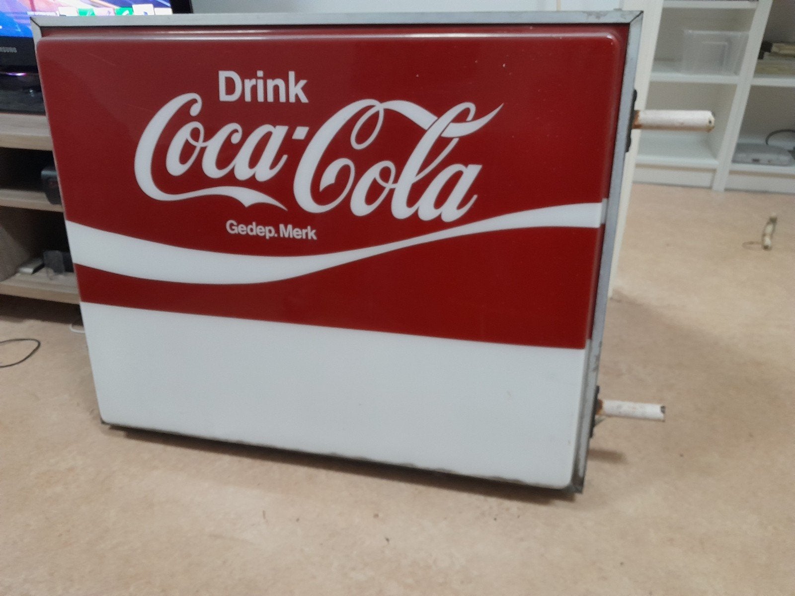 Vintage Coca-Cola Lichtbak Reclamebord, Ophalen, Gebruikt, Lichtbak of (neon) lamp