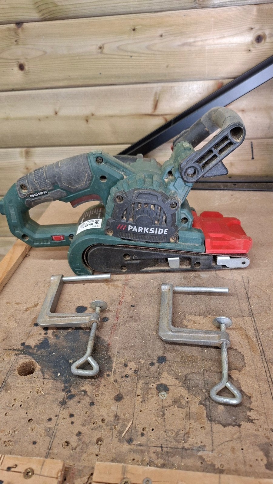 Parkside PBSD 600 A1 Bandschuurmachine - 600W, Doe-het-zelf en Verbouw, Ophalen, Gebruikt, Minder dan 600 watt, Bandschuurmachine