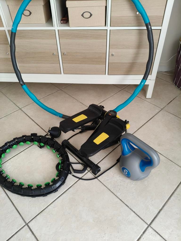 Fitness set: Hula Hoop, Stepper & Kettlebell, Sport en Fitness, Ophalen of Verzenden, Gebruikt, Benen, Kettlebell