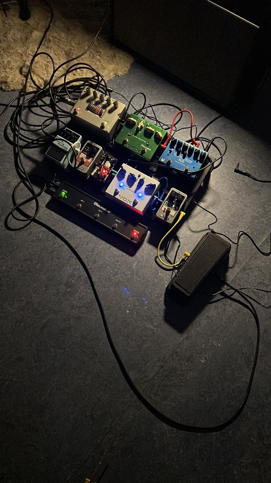 Gitaar effectpedalen set met pedalboard, Ophalen of Verzenden, Gebruikt, Chorus