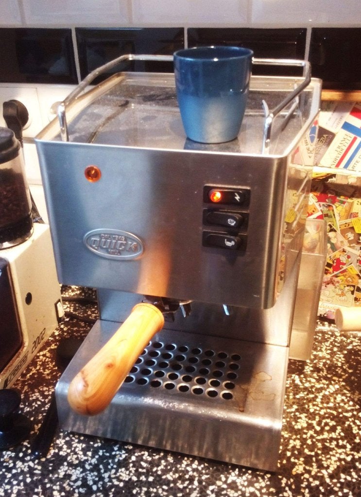 Espresso Bajonet; Filterdrager met houten handvat, 10 kopjes of meer, Ophalen of Verzenden, Nieuw, Espresso apparaat