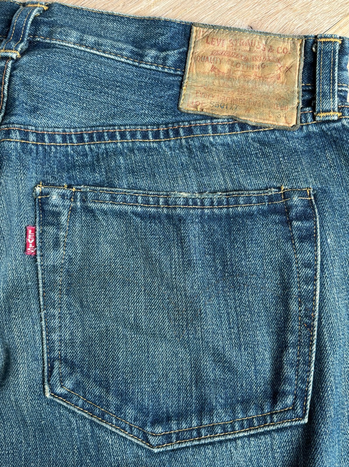 Vintage Levi's 501 (2000) Made in USA Selvedge Denim, Verzenden, Gedragen, Blauw, Overige jeansmaten