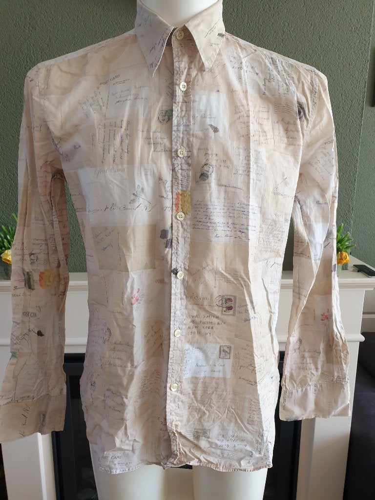 Paul Smith mooie beige overhemd M 39 40, Kleding | Heren, Overhemden, Paul Smith, Verzenden, Beige, Zo goed als nieuw