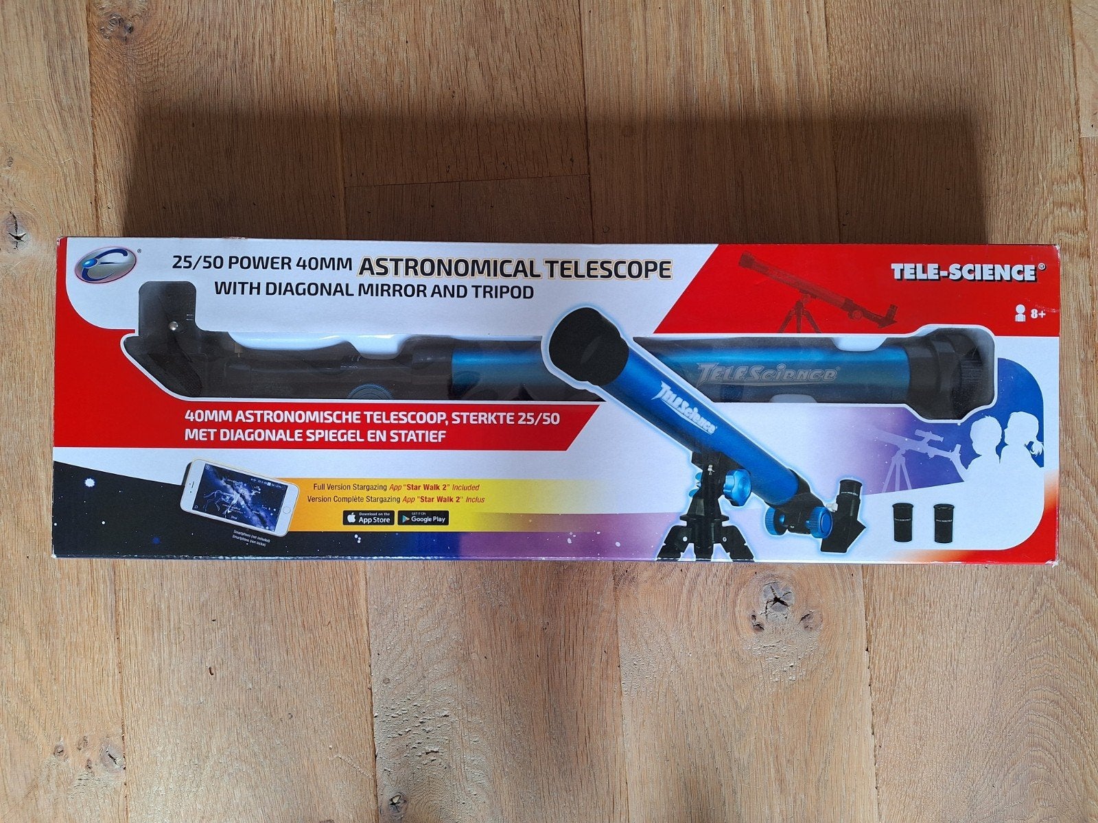 Tele-Science 40mm Astronomische Telescoop met Statief, Lenzentelescoop (refractor), Met statief, Ophalen of Verzenden, Zo goed als nieuw