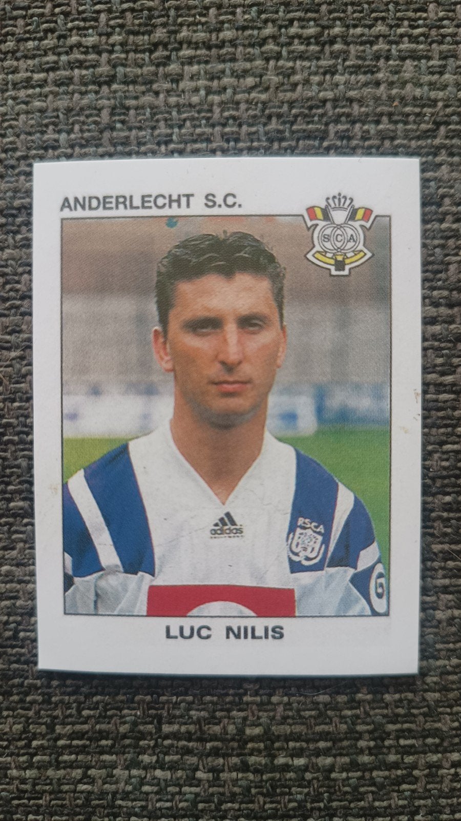 Voetbalsticker Luc Nilis - Anderlecht S.C., Ophalen of Verzenden, Gebruikt, Buitenlandse clubs, Spelerskaart
