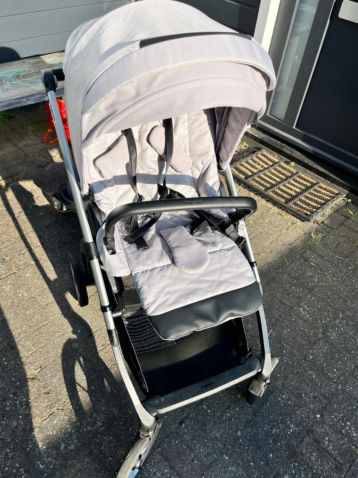 Inglesina kinderwagen met reiswieg - Lichtgrijs, Overige merken, Gebruikt, Ophalen of Verzenden, Combiwagen