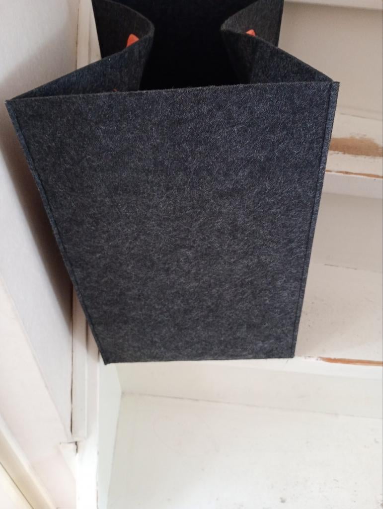 Donker grijs vilten trap mand, Ophalen of Verzenden, Nieuw