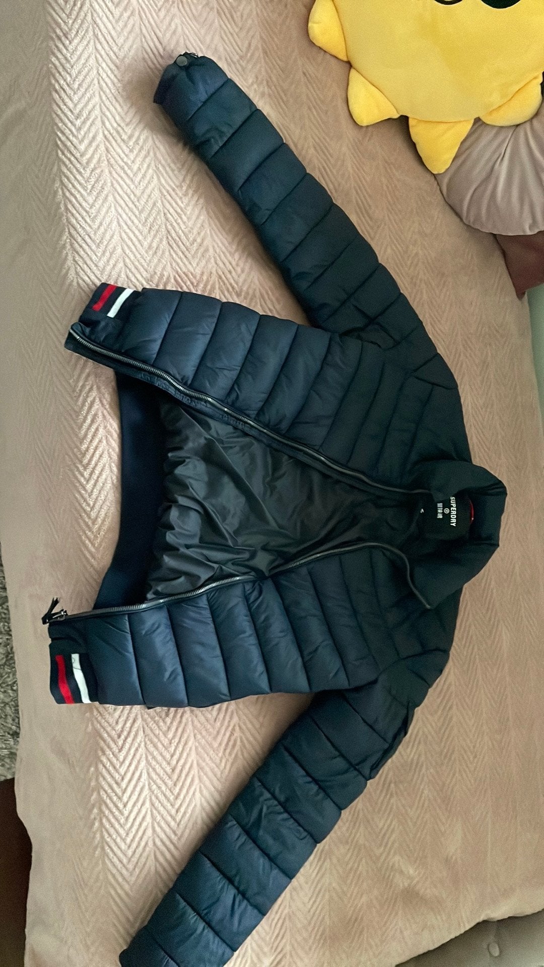 Superdry jas donkerblauw, Ophalen of Verzenden, Zo goed als nieuw, Blauw