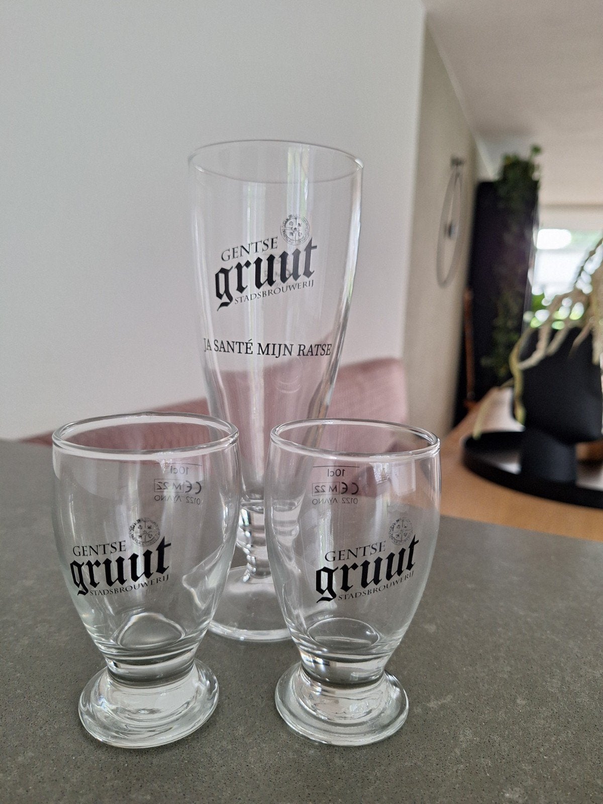 Gentse Gruut bierglazen, Ophalen, Zo goed als nieuw, Bierglas