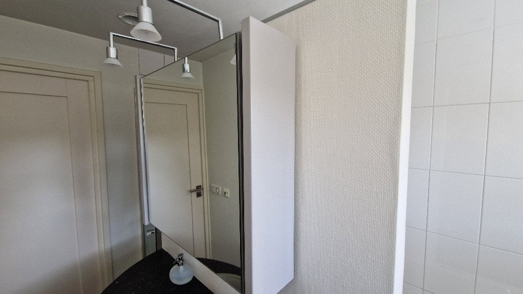 Badkamerspiegelkast met verlichting en handige opbergruimtes, Ophalen, 50 tot 100 cm, Minder dan 25 cm, Minder dan 100 cm
