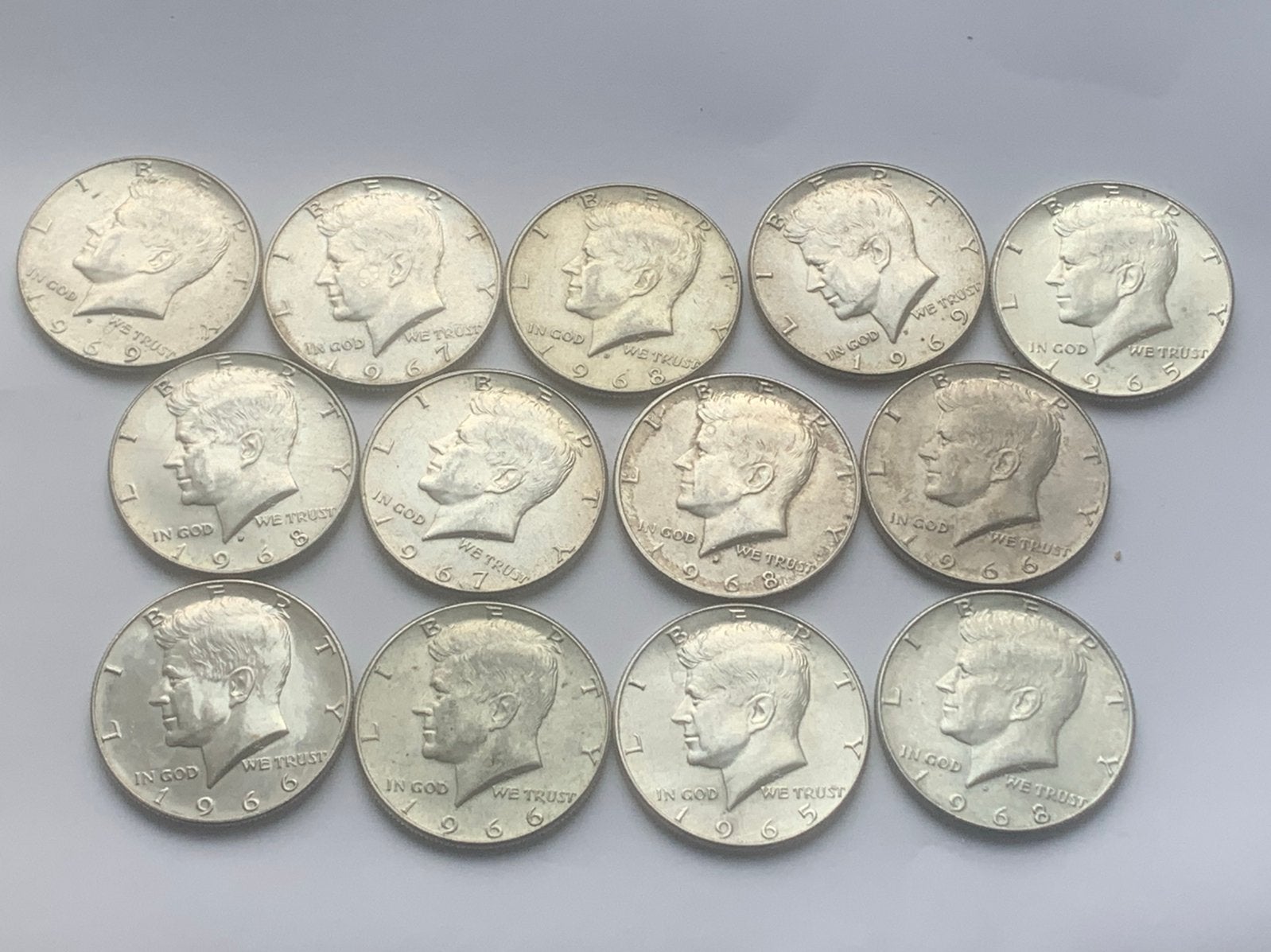 13 zilveren halve dollars oud president kennedy, Postzegels en Munten, Munten | Amerika, Ophalen of Verzenden, Noord-Amerika