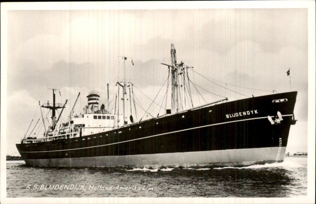 S.S. Blijdendijk - Holland-Amerika Lijn, Ophalen of Verzenden, 1940 tot 1960, Gelopen, Zuid-Holland