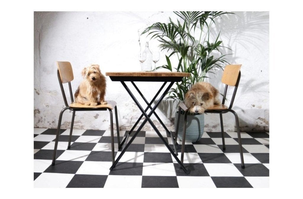 Franse Stijl Klaptafel Bistro/Terrastafel Bruin/Zwart, Ophalen, Nieuw, Rechthoekig, Hout