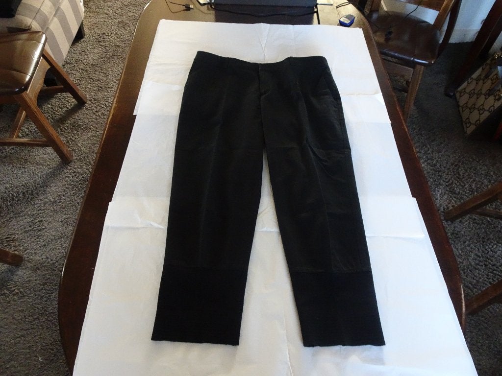 STRENESSE zwarte pantalon met gebreide breide broekspijpen, Verzenden, Zwart, Maat 42/44 (L), STRENESSE