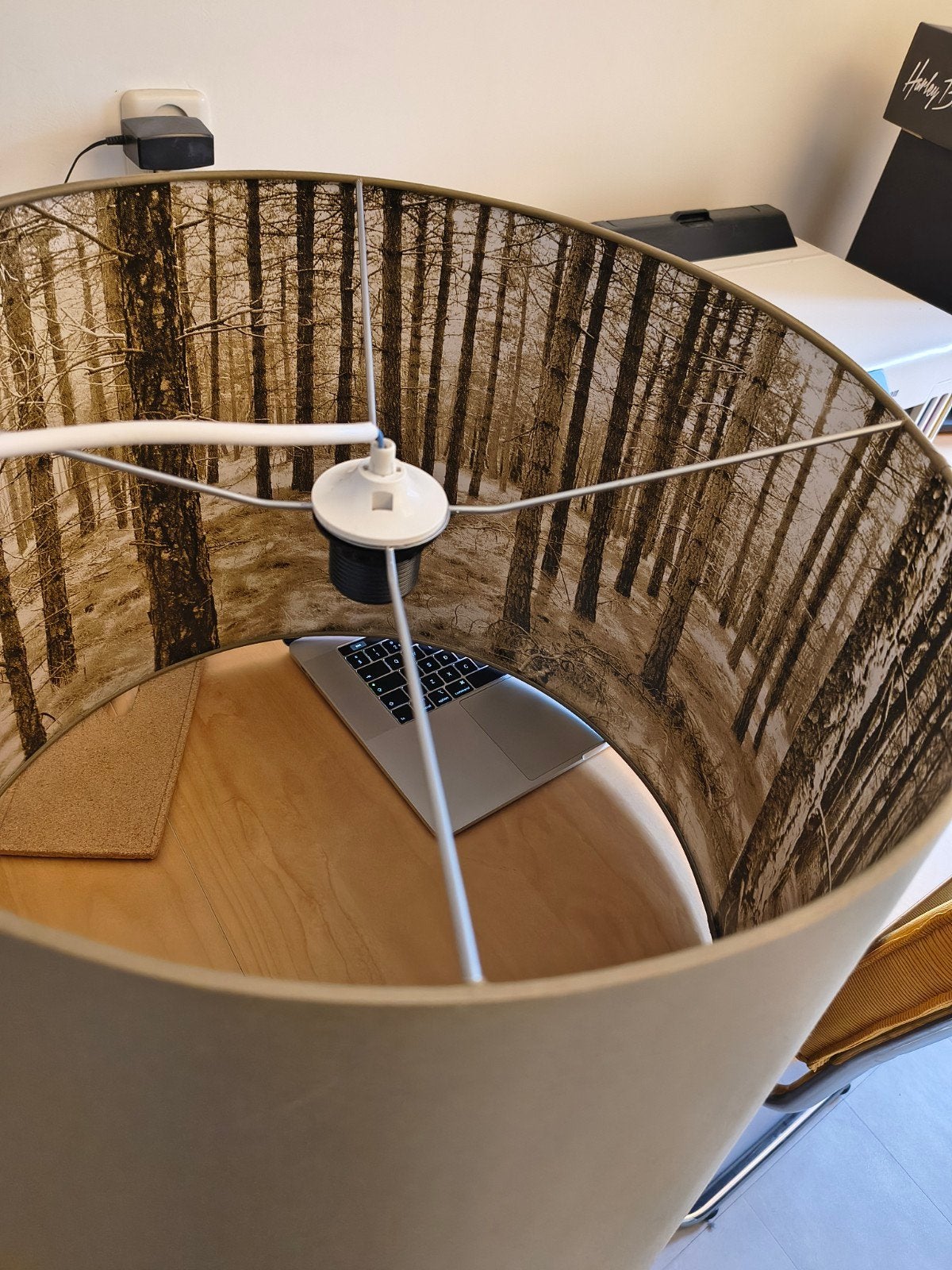 Nicole Brunhaus Lampenkap Goud Bomen, Ophalen, Rond, Zo goed als nieuw, 60 cm