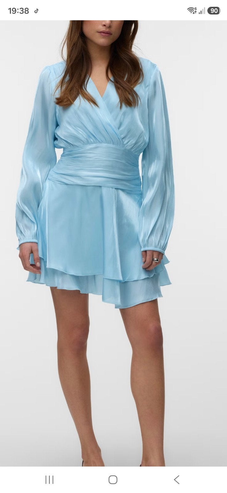 Zijdeglans jurkje maat M, Kleding | Dames, Maat 38/40 (M), Vera mode, Blauw, Nieuw