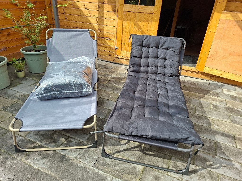 Ligbed, Tuin en Terras, Ophalen, Zo goed als nieuw, Aluminium, Verstelbaar