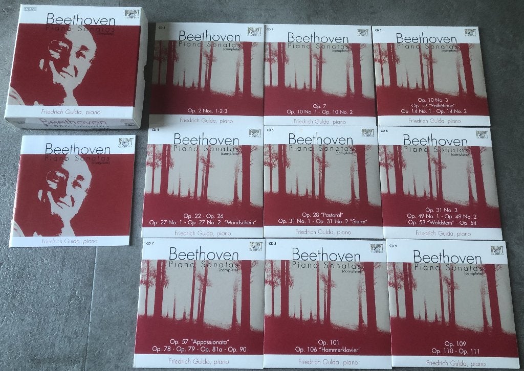 BEETHOVEN-GULDA-COMPLETE PIANO SONATAS- BOX 9 CD'S, Overige typen, Ophalen of Verzenden, Zo goed als nieuw, Classicisme