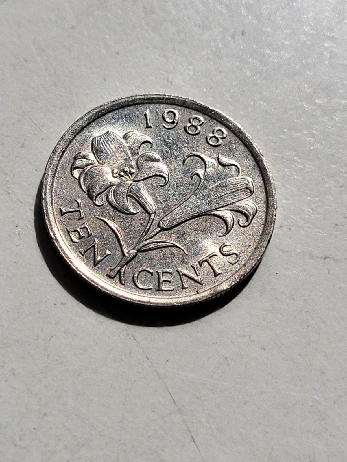 Bermuda 10 Cents munt 1988 Koningin Elizabeth II, Ophalen of Verzenden, Losse munt