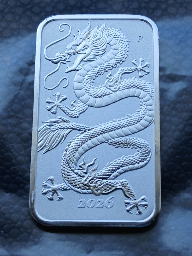 2026 Australia 1 oz silver Dragon Rectangle BU, Ophalen of Verzenden, Zilver
