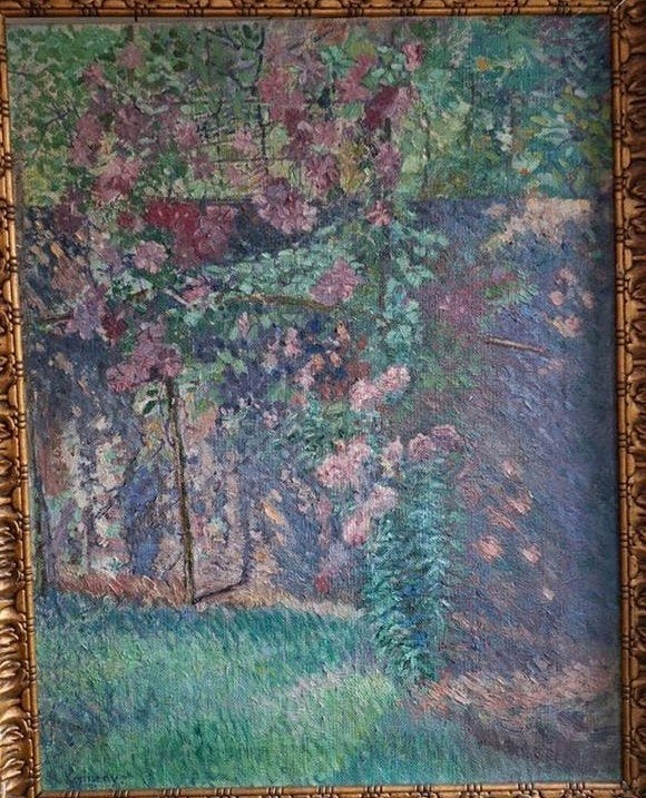 Reinier Kennedy Hoekje in de tuin met signatuur 20e eeuws, Antiek en Kunst, Ophalen of Verzenden