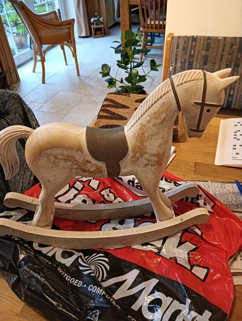 Decoratie paard van hout, groot model, Ophalen, Zo goed als nieuw, Dier