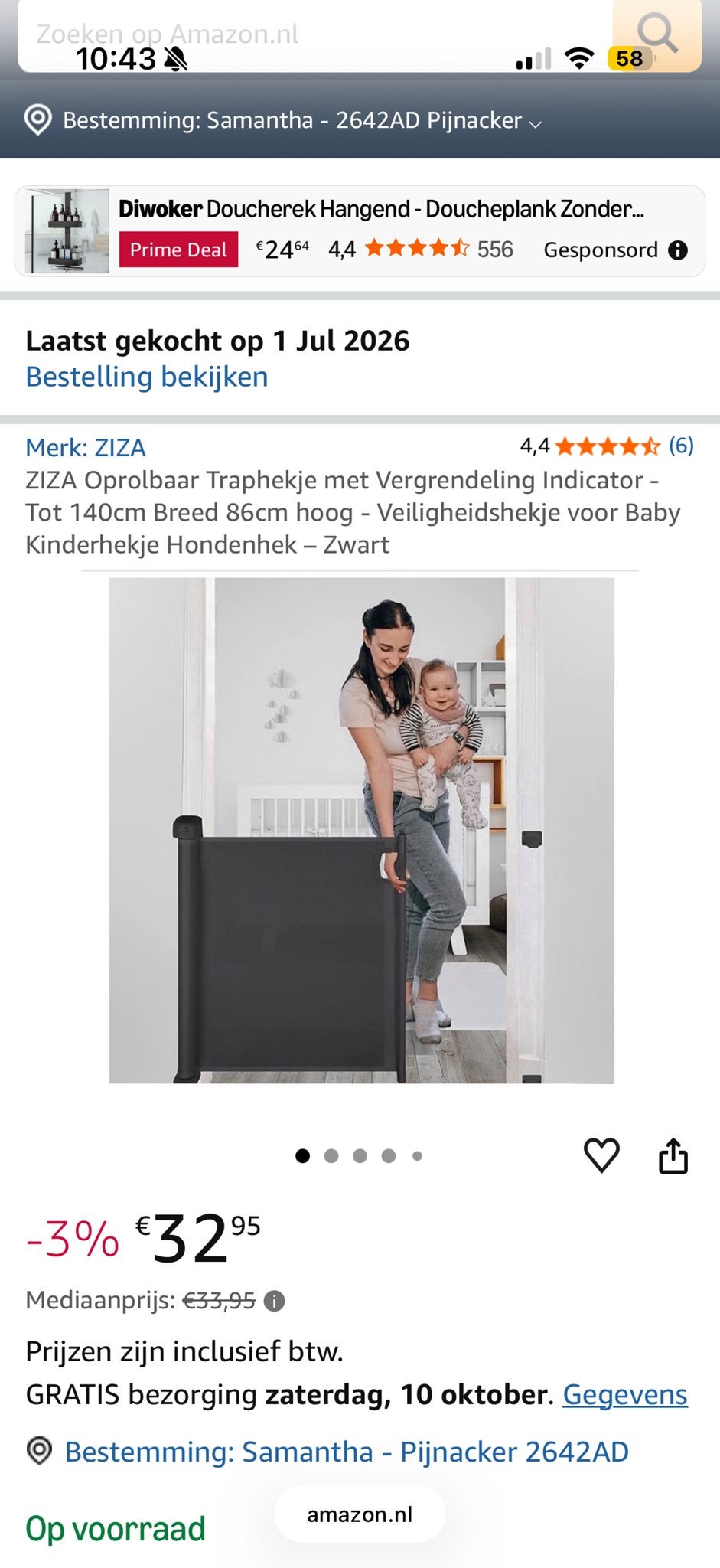 2 Nieuwe ZIZA Oprolbare Traphekjes - Zwart, Ophalen, Overige materialen, Nieuw, Oprolhekje