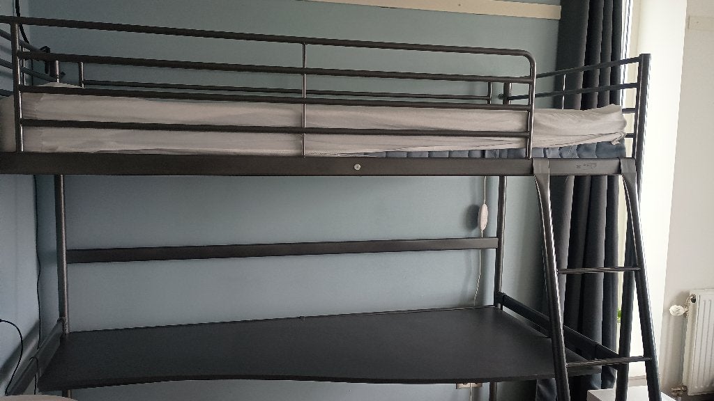 Hoogslaper met bureau - ikea svarta, Ophalen, Gebruikt, Eenpersoons, 200 cm
