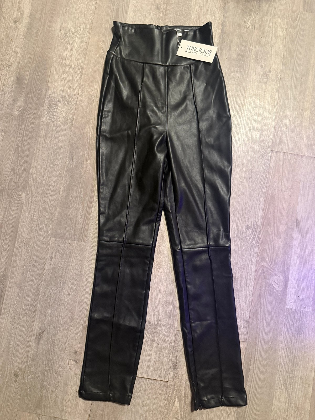 Luscious the label Leren Broek - Maat S, Zwart, Nieuw, Ophalen of Verzenden, Maat 36 (S)