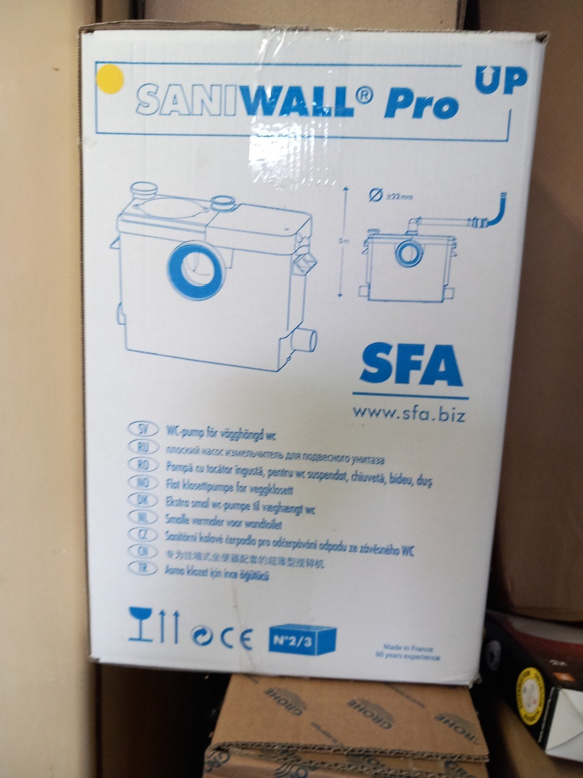 sanibroyeur toilet ..saniwall pro up + geberit inbouw  achte, Ophalen, Nieuw, Toilet