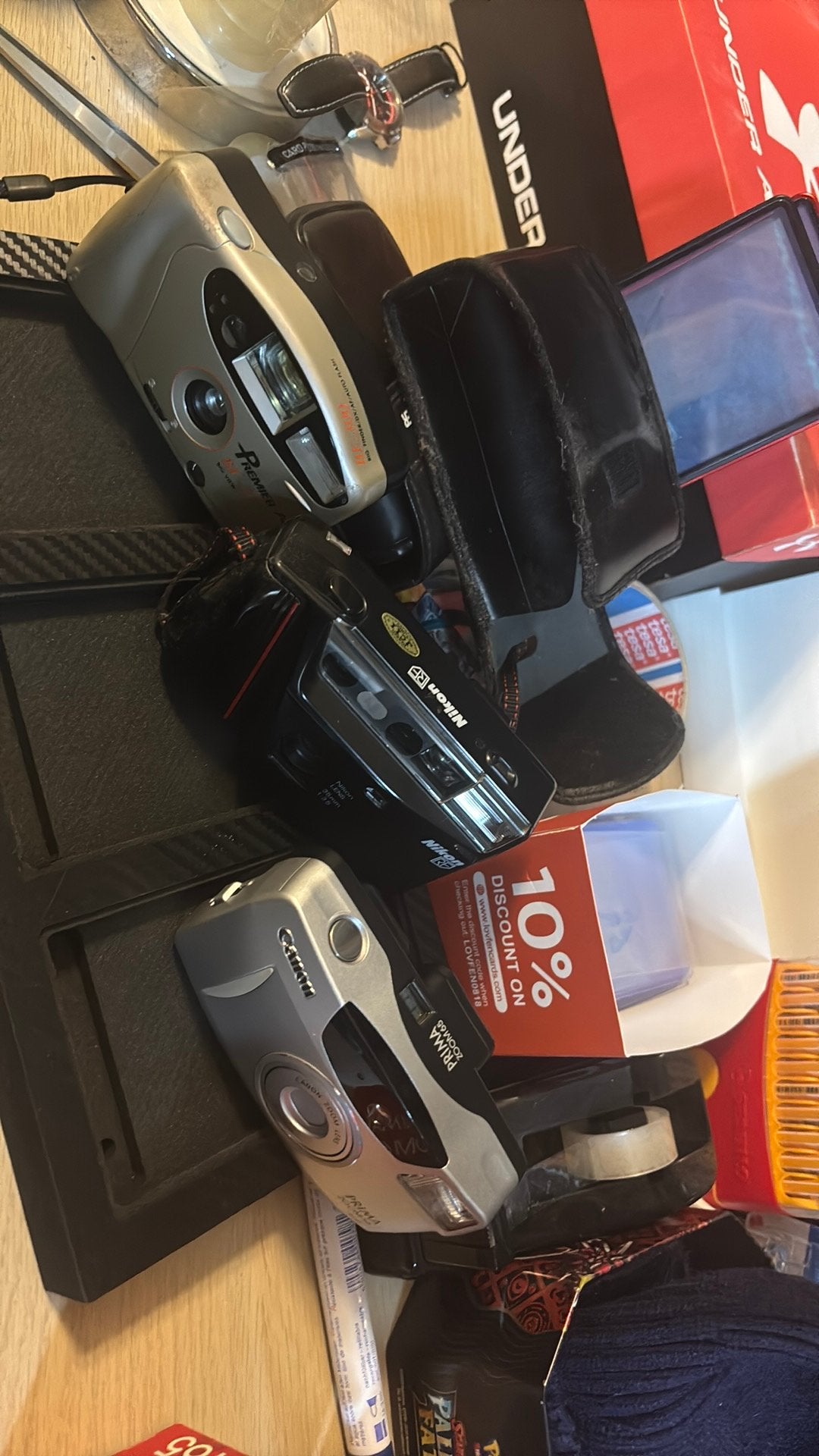 Vintage camera’s Canon Nikon Premier, Ophalen of Verzenden, Zo goed als nieuw, Compact, Canon