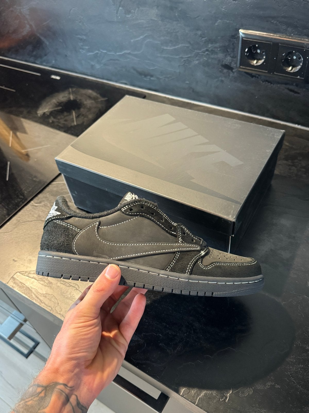 Nike Air Jordan 1 Low OG SP Travis Scott Black Phantom, Ophalen of Verzenden, Nieuw, Zwart, Sneakers of Gympen
