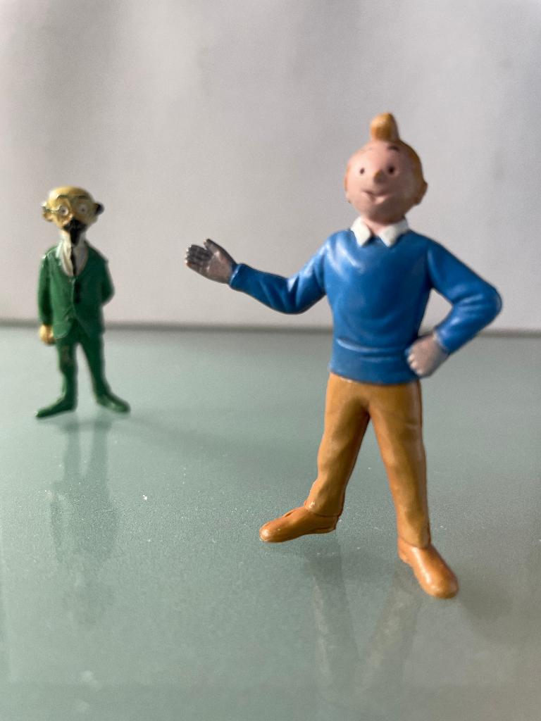 2 vintage figuren (1973) Kuifje en professor Zonnebloem, Verzamelen, Ophalen of Verzenden, Kuifje, Zo goed als nieuw, Beeldje of Figuurtje