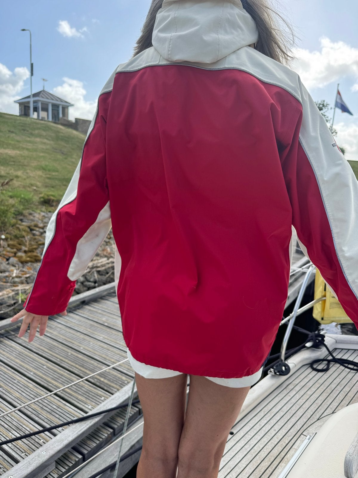 Musto Zeiljack Dames Rood/Wit Maat 40, Ophalen of Verzenden, Gebruikt, Dame, Zeiljack